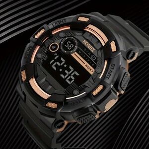 Black and Gold Digital Watch